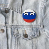 Funny Trending Geeky Russia Countryball Ronde Button 5,7 Cm (In situ)