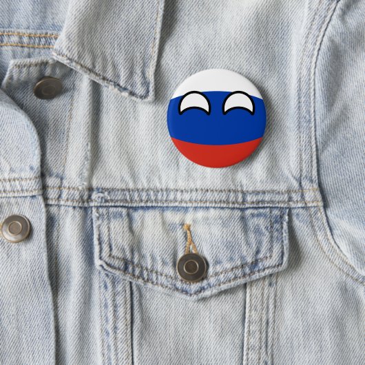 Funny Trending Geeky Russia Countryball Ronde Button 5,7 Cm (In situ)