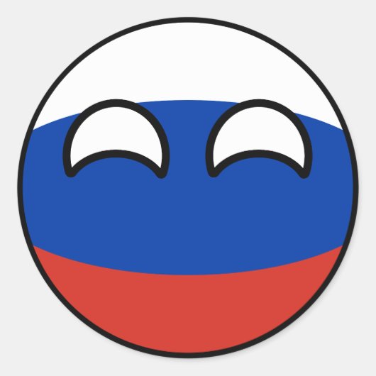 Funny Trending Geeky Russia Countryball Ronde Sticker (Voorkant)