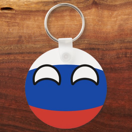 Funny Trending Geeky Russia Countryball Sleutelhanger (Voorkant)