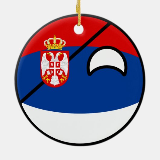 Funny Trending Geeky Servië Countryball Keramisch Ornament (Achterkant)