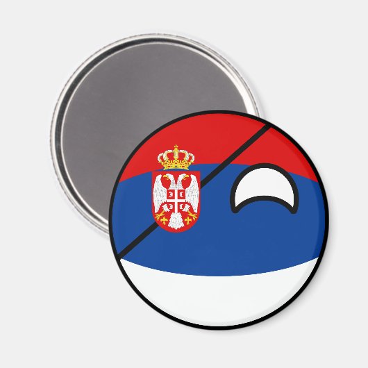 Funny Trending Geeky Servië Countryball Magneet (Voorkant / Achterkant)