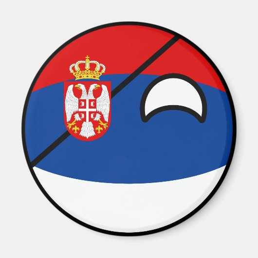 Funny Trending Geeky Servië Countryball Magneet (Voorkant)