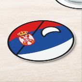 Funny Trending Geeky Servië Countryball Ronde Kartonnen Onderzetter (Gebogen)