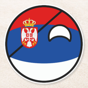 Funny Trending Geeky Servië Countryball Ronde Kartonnen Onderzetter