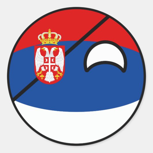 Funny Trending Geeky Servië Countryball Ronde Sticker (Voorkant)