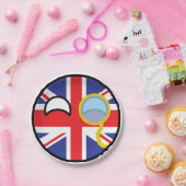 Funny Trending Geeky United Kingdom Countryball Papieren Bordje (Feest)