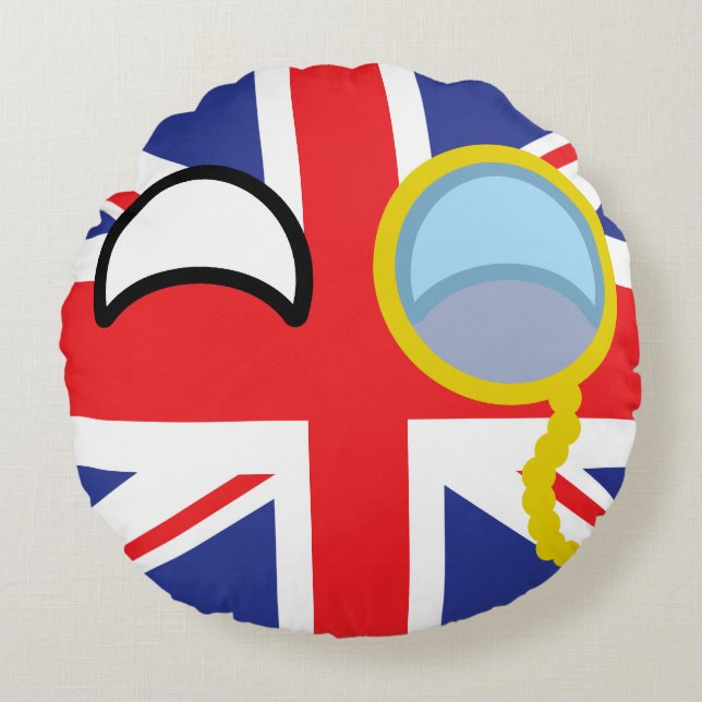 Funny Trending Geeky United Kingdom Countryball Rond Kussen (Voorkant)