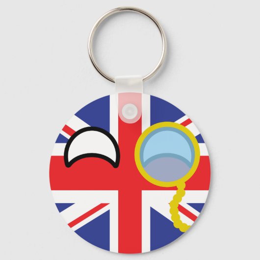 Funny Trending Geeky United Kingdom Countryball Sleutelhanger (Voorkant)