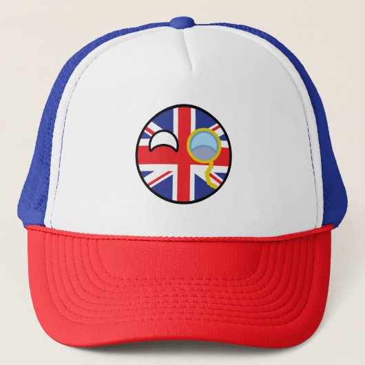 Funny Trending Geeky United Kingdom Countryball Trucker Pet (Voorkant)