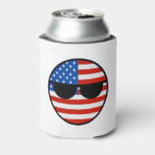 Funny Trending Geeky USA Countryball Blikjeskoeler (Blikje Achterkant)