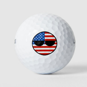 Funny Trending Geeky USA Countryball Golfballen