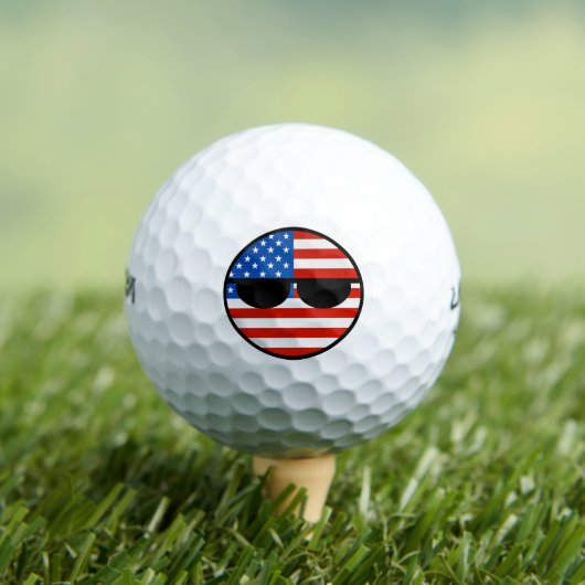 Funny Trending Geeky USA Countryball Golfballen (Insitu Shirt)