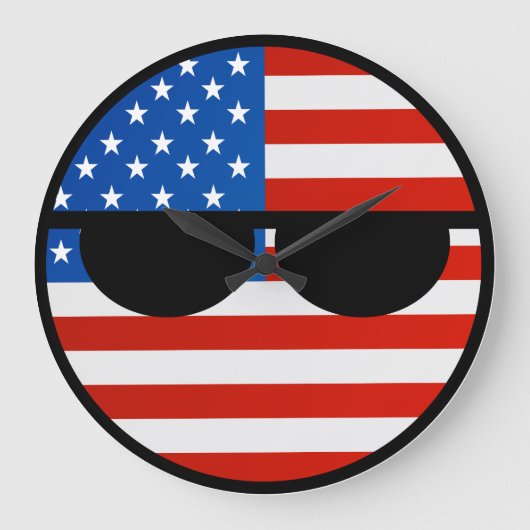 Funny Trending Geeky USA Countryball Grote Klok (Voorkant)