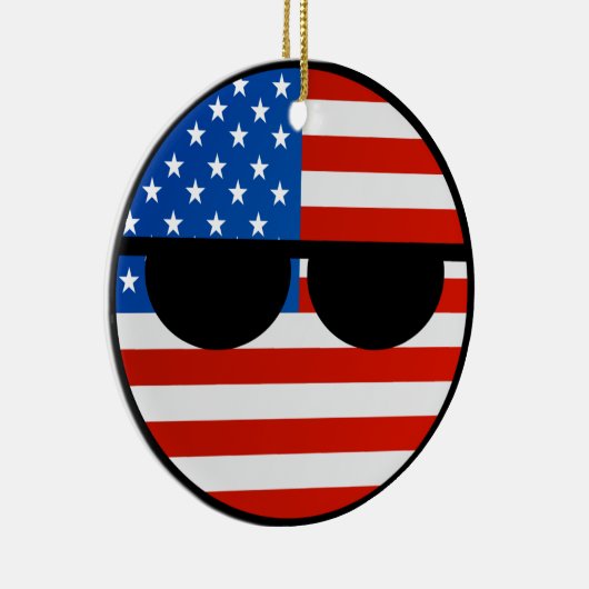 Funny Trending Geeky USA Countryball Keramisch Ornament (Rechts)