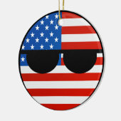 Funny Trending Geeky USA Countryball Keramisch Ornament (Links)