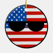 Funny Trending Geeky USA Countryball Keramisch Ornament (Achterkant)