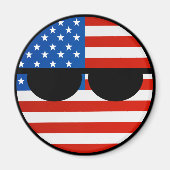 Funny Trending Geeky USA Countryball Magneet (Voorkant)
