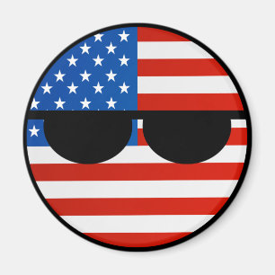 Funny Trending Geeky USA Countryball Magneet