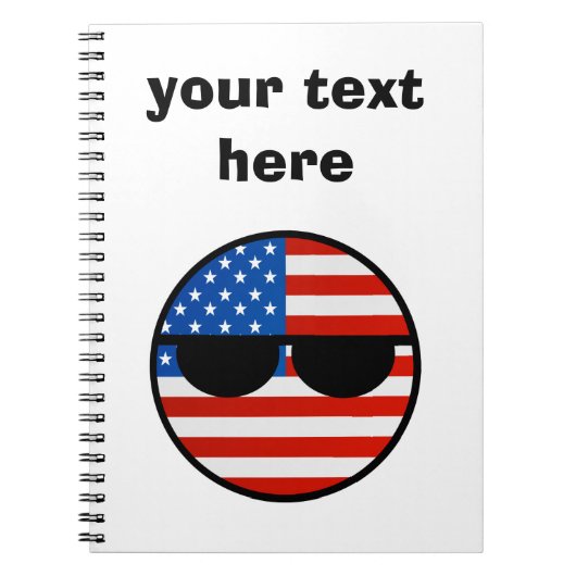 Funny Trending Geeky USA Countryball Notitieboek (Voorkant)