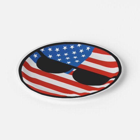Funny Trending Geeky USA Countryball Papieren Bordje (Gekanteld)