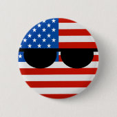 Funny Trending Geeky USA Countryball Ronde Button 5,7 Cm (Voorkant)