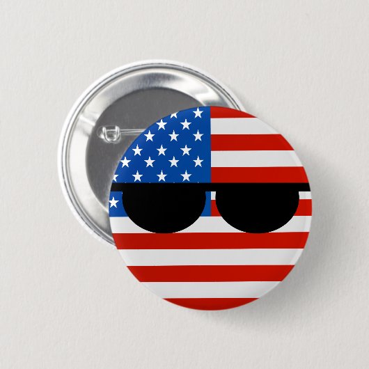Funny Trending Geeky USA Countryball Ronde Button 5,7 Cm (Voorkant /achterkant)