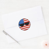 Funny Trending Geeky USA Countryball Ronde Sticker (Envelop)