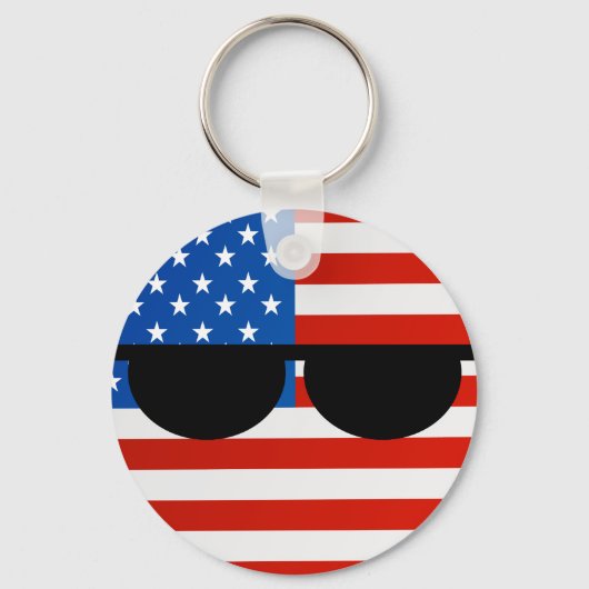 Funny Trending Geeky USA Countryball Sleutelhanger (Voorkant)