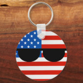 Funny Trending Geeky USA Countryball Sleutelhanger (Voorkant)