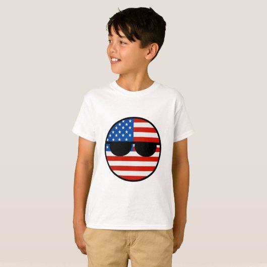 Funny Trending Geeky USA Countryball T-shirt (Voorkant volledig)