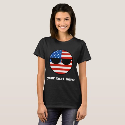Funny Trending Geeky USA Countryball T-shirt (Voorkant volledig)