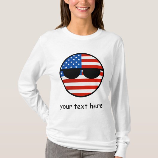 Funny Trending Geeky USA Countryball T-shirt (Voorkant)