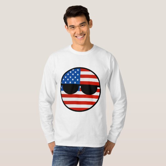 Funny Trending Geeky USA Countryball T-shirt (Voorkant volledig)