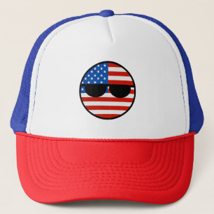 Funny Trending Geeky USA Countryball Trucker Pet