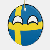 Funny Trending Geeky Zweden Countryball Keramisch Ornament (Links)