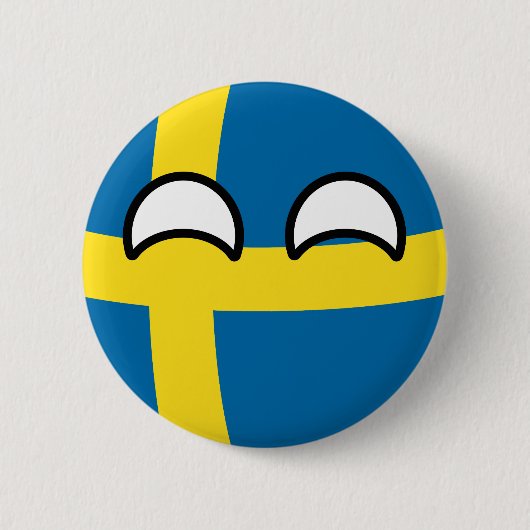 Funny Trending Geeky Zweden Countryball Ronde Button 5,7 Cm (Voorkant)
