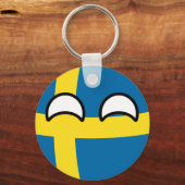 Funny Trending Geeky Zweden Countryball Sleutelhanger (Voorkant)