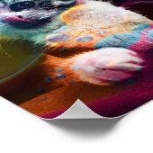 FUNNY TRENDY COLORFUL CAT ART POSTER (Hoek)