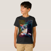 FUNNY TRENDY COLORFUL CAT ART T-SHIRT (Voorkant volledig)