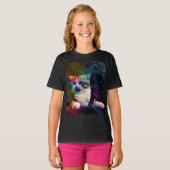 FUNNY TRENDY COLORFUL CAT ART T-SHIRT (Voorkant volledig)