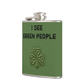 Funny trendy green Irish Gelukkig shamrock grapje Heupfles (Links)
