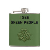 Funny trendy green Irish Gelukkig shamrock grapje Heupfles (Voorkant)