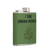 Funny trendy green Irish Gelukkig shamrock grapje Heupfles (Rechts)
