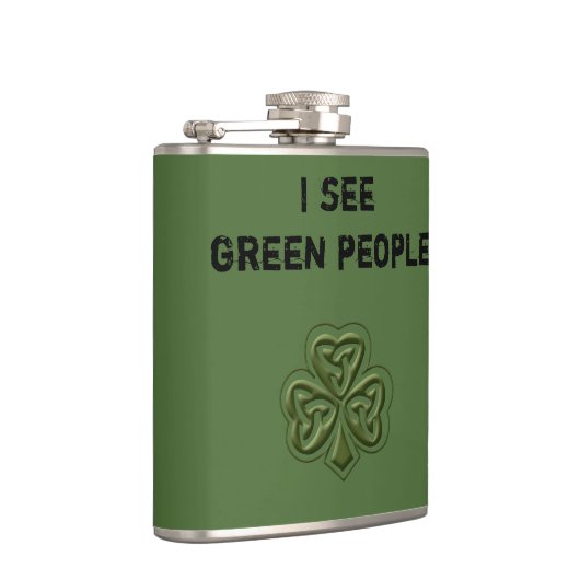 Funny trendy green Irish Gelukkig shamrock grapje Heupfles (Rechts)