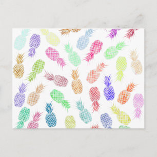 Funny Trendy Hipster Waterverf Pineappels Briefkaart