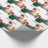 Funny trendy kerstkerstkerstkat met bier cadeaupapier (Hoek)