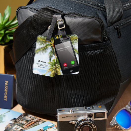 Funny Trendy Phone Travel Luggable Bagagelabel (Voorkant /achterkant)