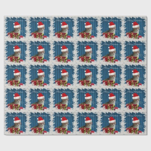 Funny trendy Santa wise-kerstkat Cadeaupapier (Vlak)