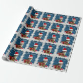 Funny trendy Santa wise-kerstkat Cadeaupapier (Uitgerold)